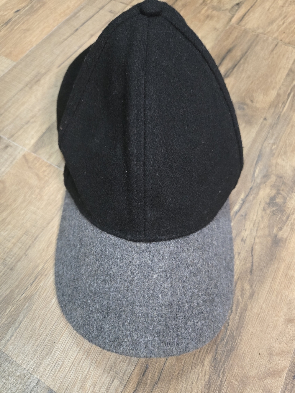 Weatherproof Original Hat Gray & Black Wool Blend Adjustable Strap Buckle Cap
